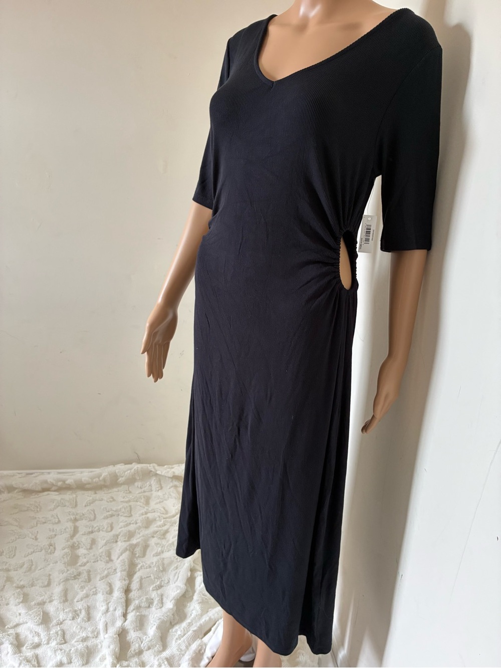 Women's Black Cutout Midi Dress - Brand